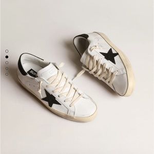 Golden Goose White Sneakers with Black Star